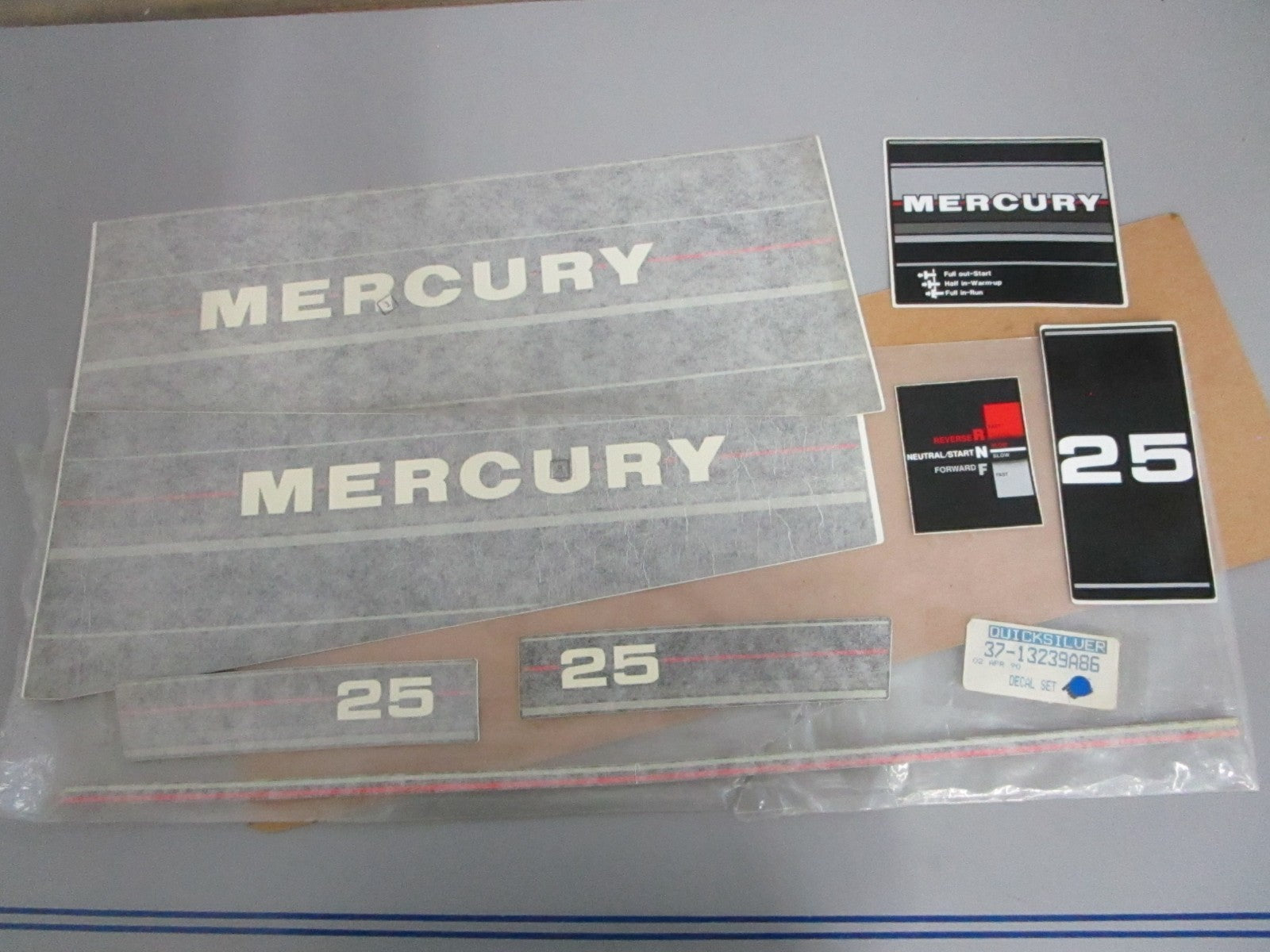 *NEW OEM* 0820 Mercury Quicksilver Decal Set 37-13239A86