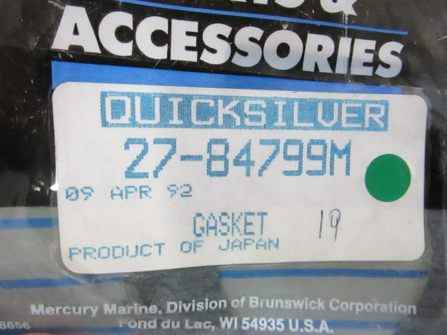 NEW OEM 27-84799M Mercury Quicksilver Gasket 0810