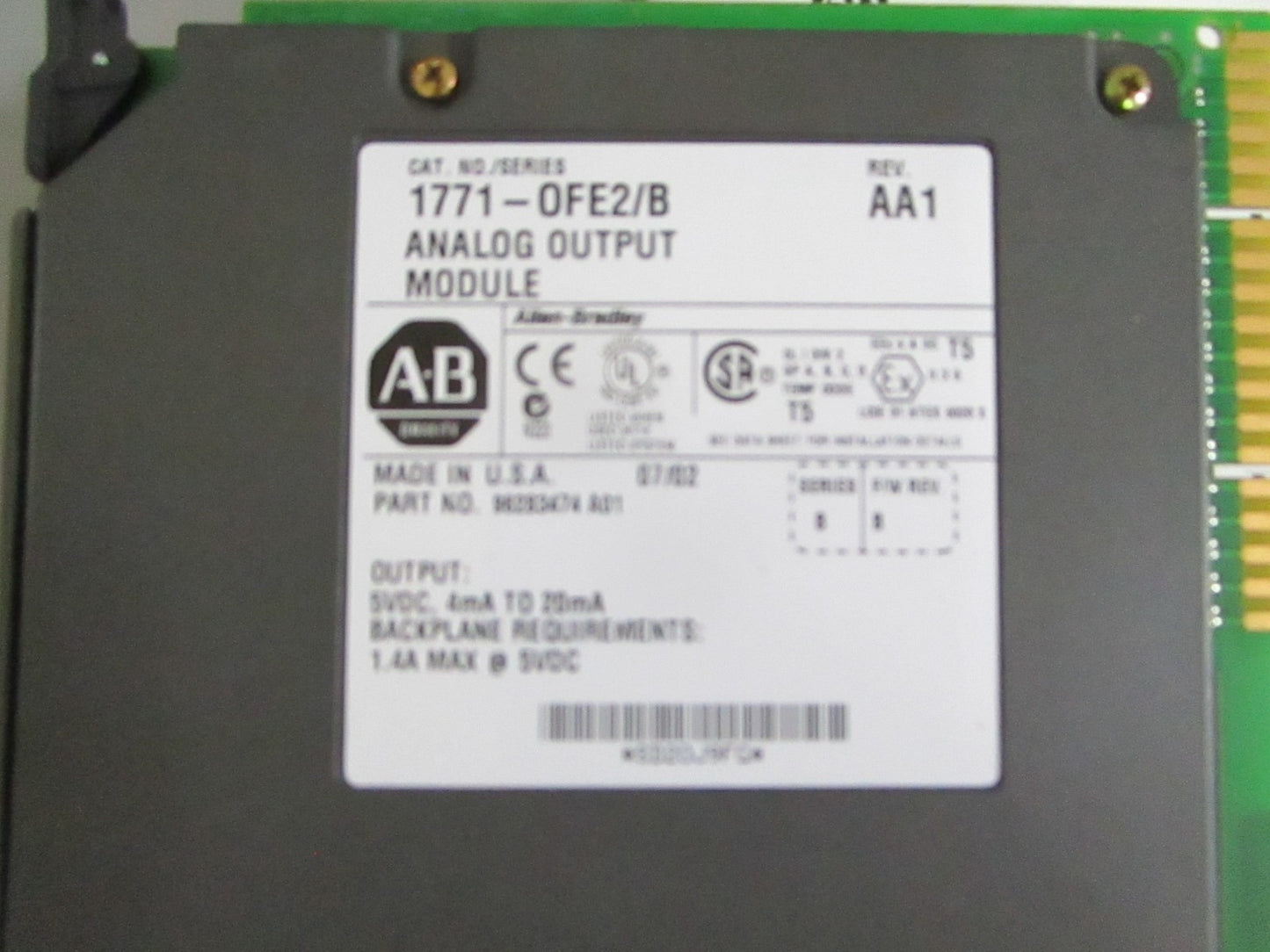 Allen-Bradley 1771-OFE2 PLC-5 4-Ch Analog Output 4-20mA Module NEW OEM 0820