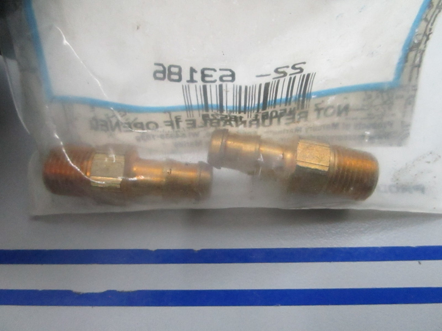 *NEW OEM* (LOT OF 2) 0810 Mercury Quicksilver Fuel Line Fitting 22-63186