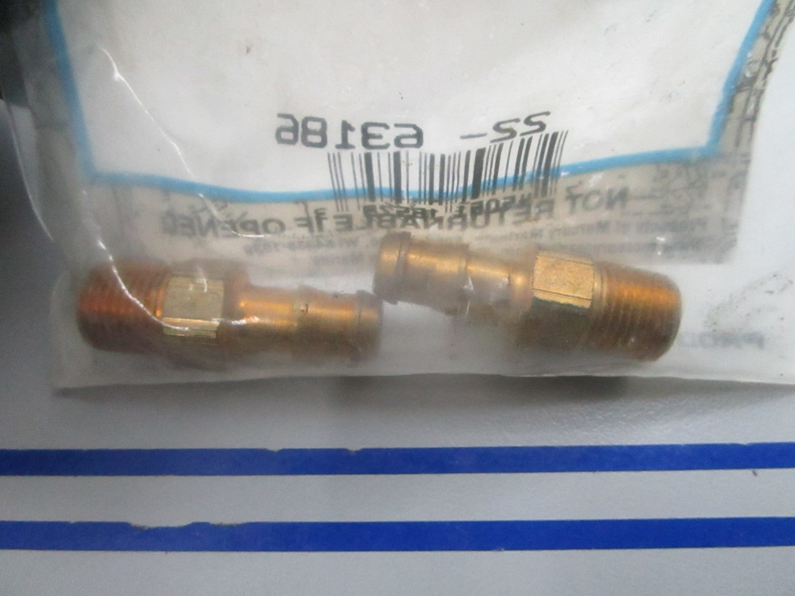 *NEW OEM* (LOT OF 2) 0810 Mercury Quicksilver Fuel Line Fitting 22-63186