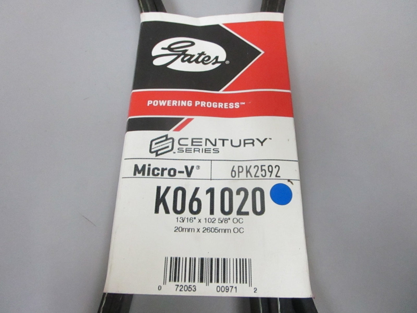 NEW K061020 Gates Micro-V 13/16" x 102 ⅚" Serpentine Belt 0720