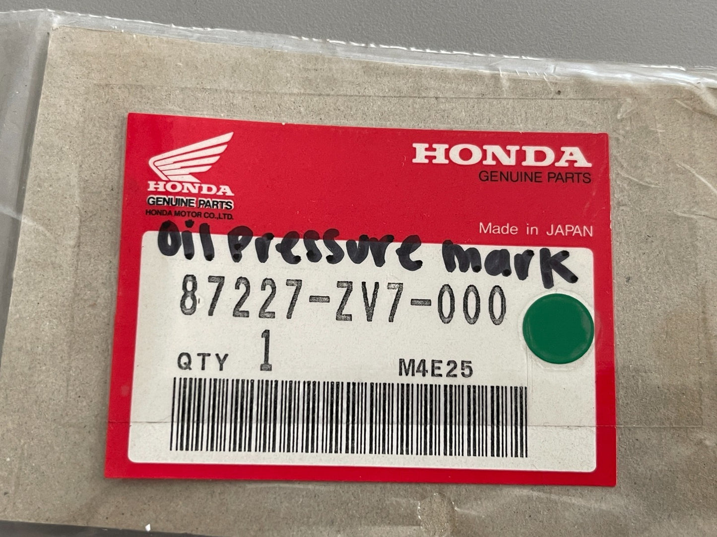 NEW OEM 87227-ZV7-000 Honda Oil Pressure Mark 0810