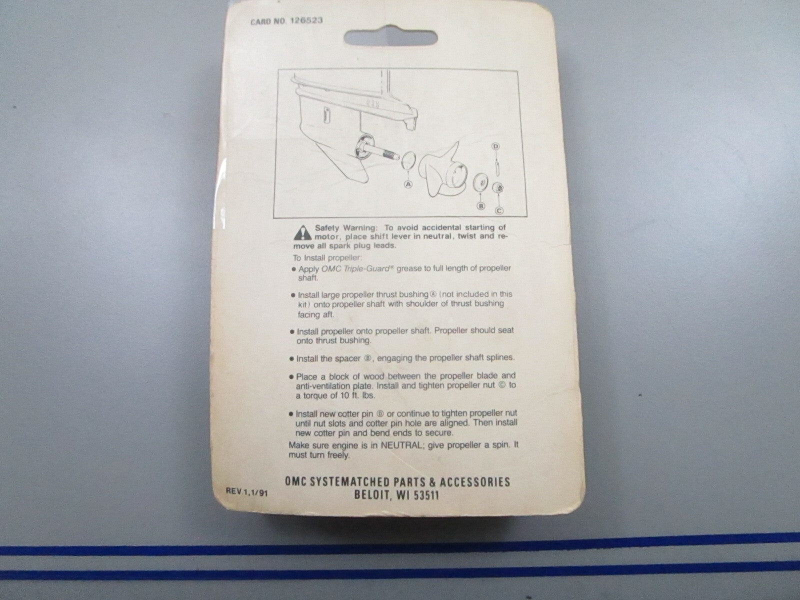 *NEW OEM* 0810 OMC Johnson Evinrude Prop Hardware Kit 175267 0175267