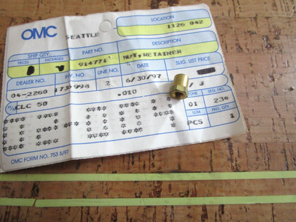 *NEW OEM* 0750 OMC Johnson Evinrude CABLE NUT 914771 0914771