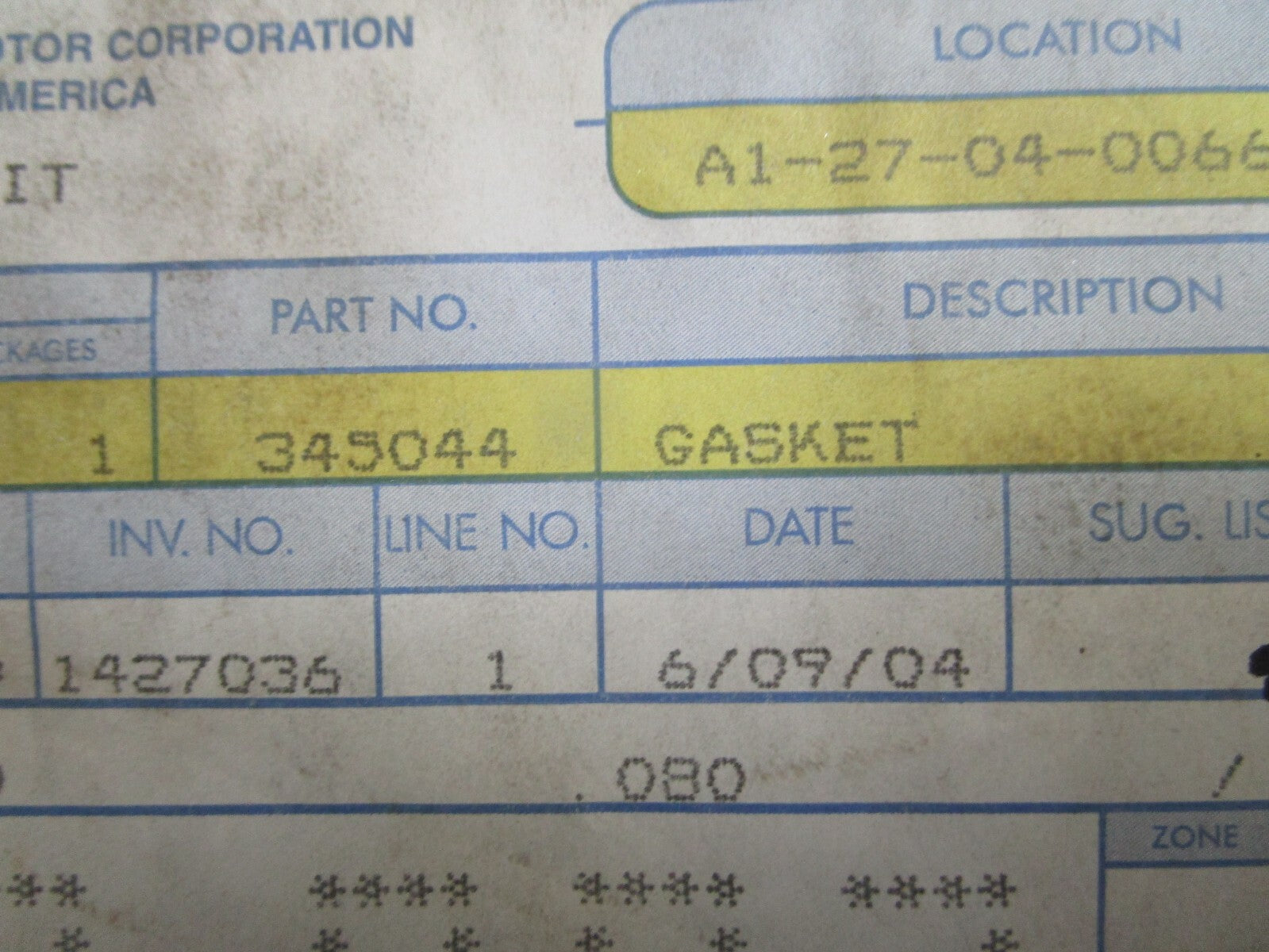 *NEW OEM* 0810 OMC Johnson Evinrude Gasket 345044 0345044