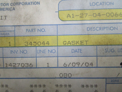 *NEW OEM* 0810 OMC Johnson Evinrude Gasket 345044 0345044