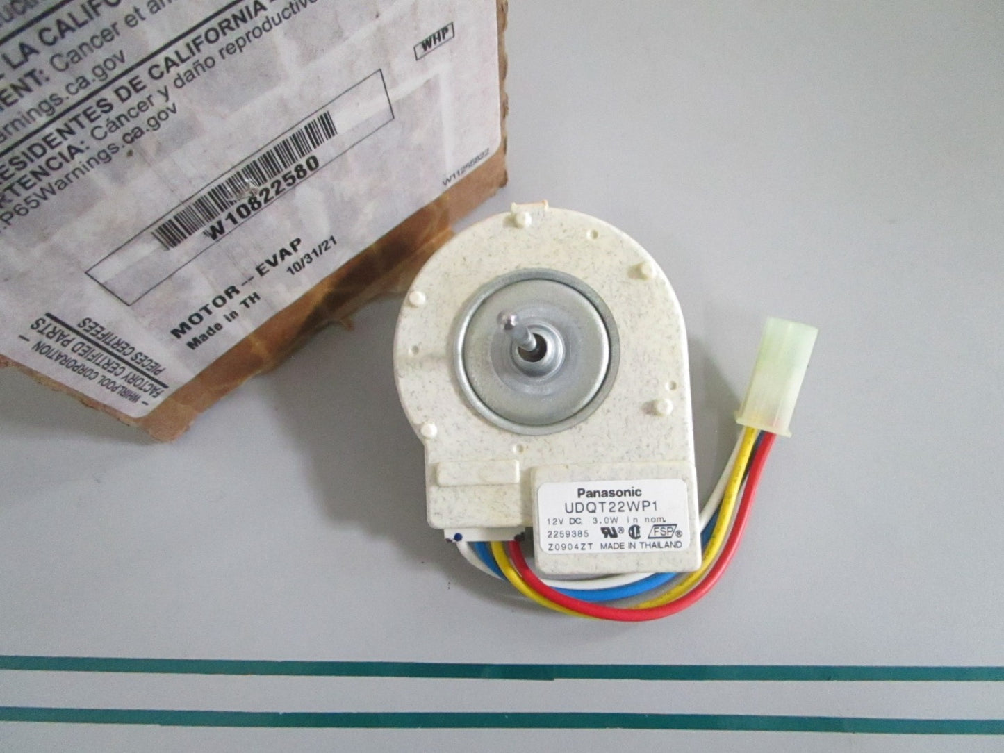 NEW OEM W10822580 Whirlpool Evaporator Motor 0820