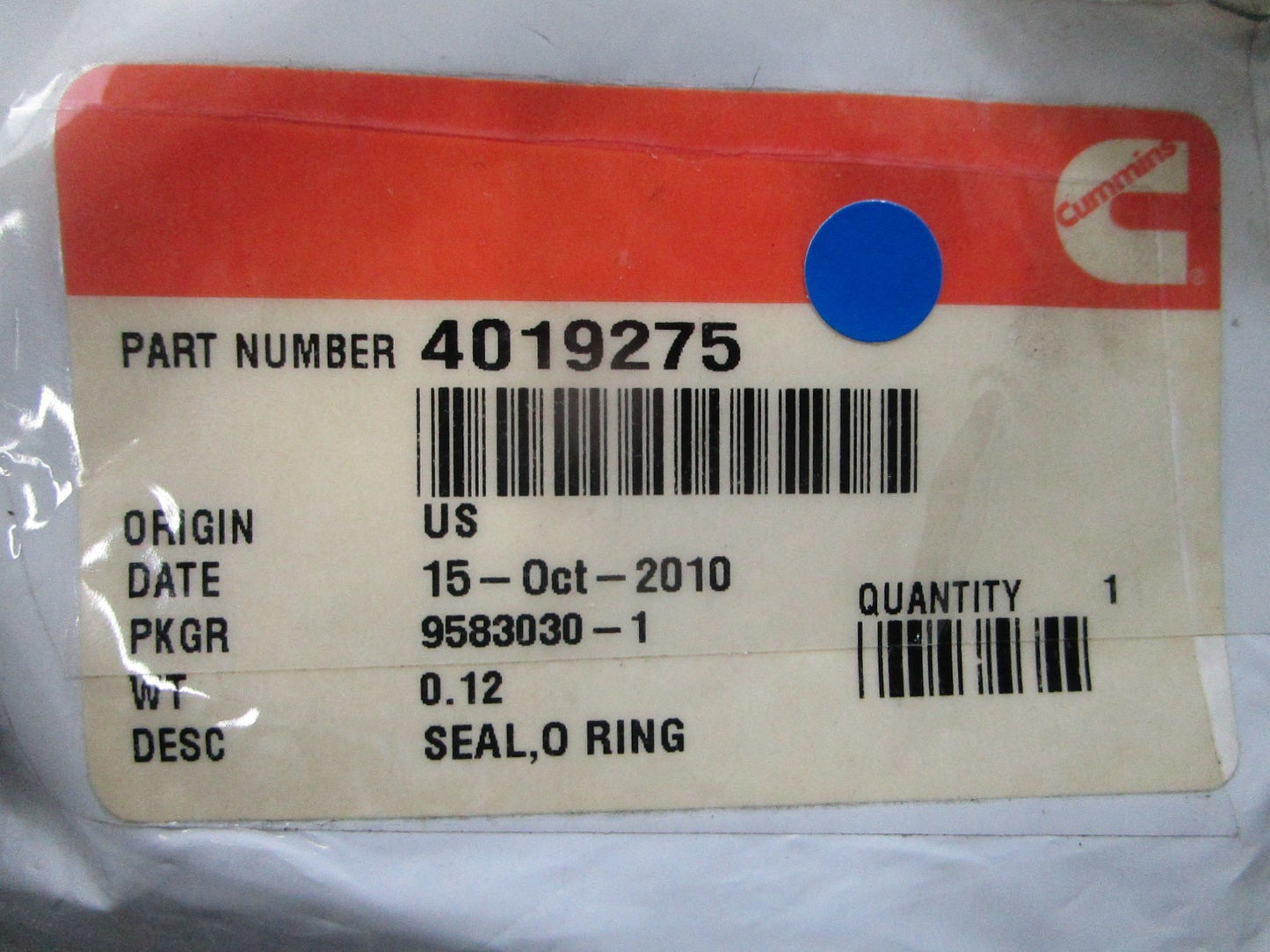 *NEW OEM* 0810 Cummins O-Ring Seal 4019275