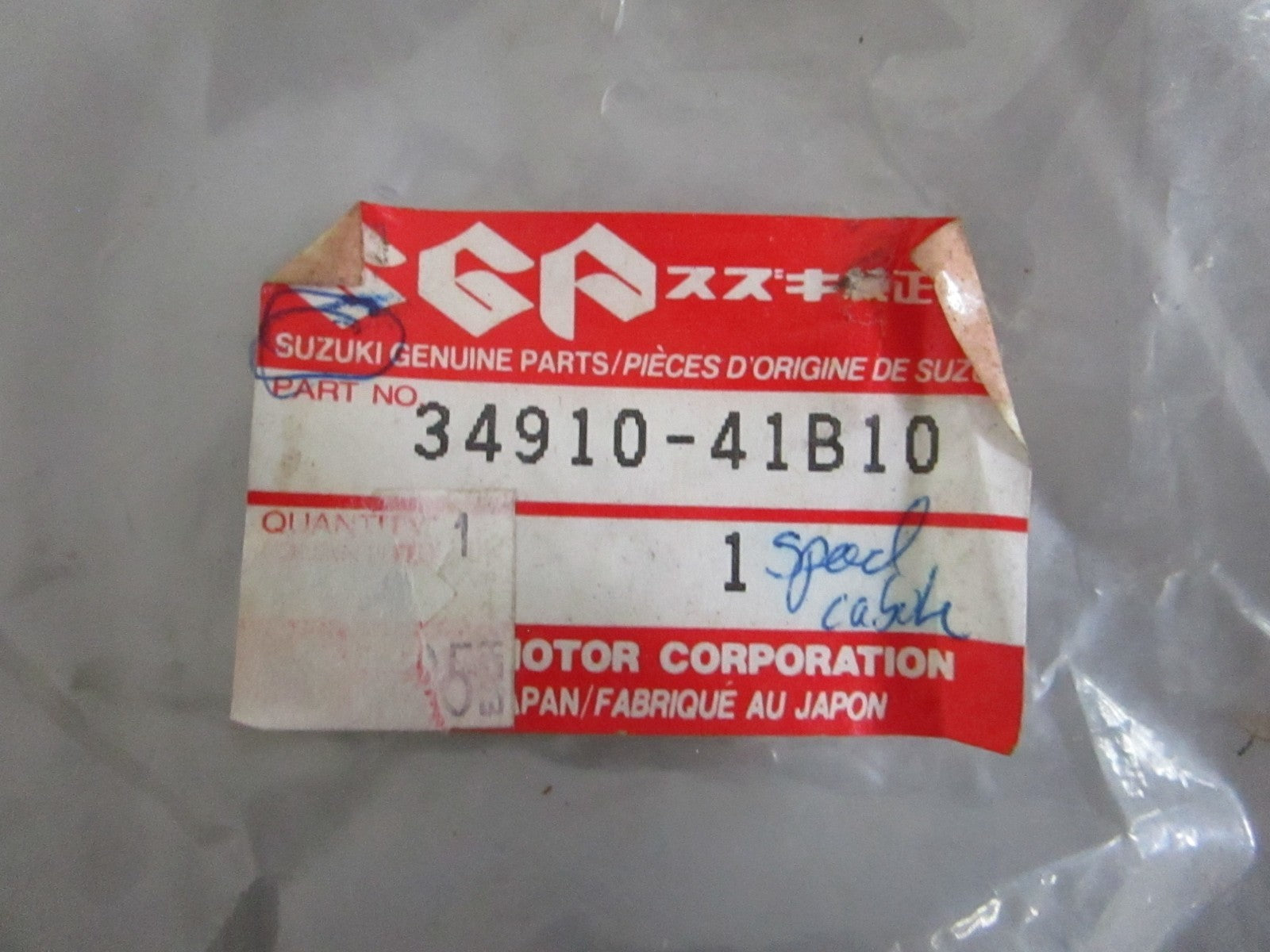 Suzuki 34910-41B10 Motorcycle Speedometer Cable NOS Genuine Parts NEW OEM 0820