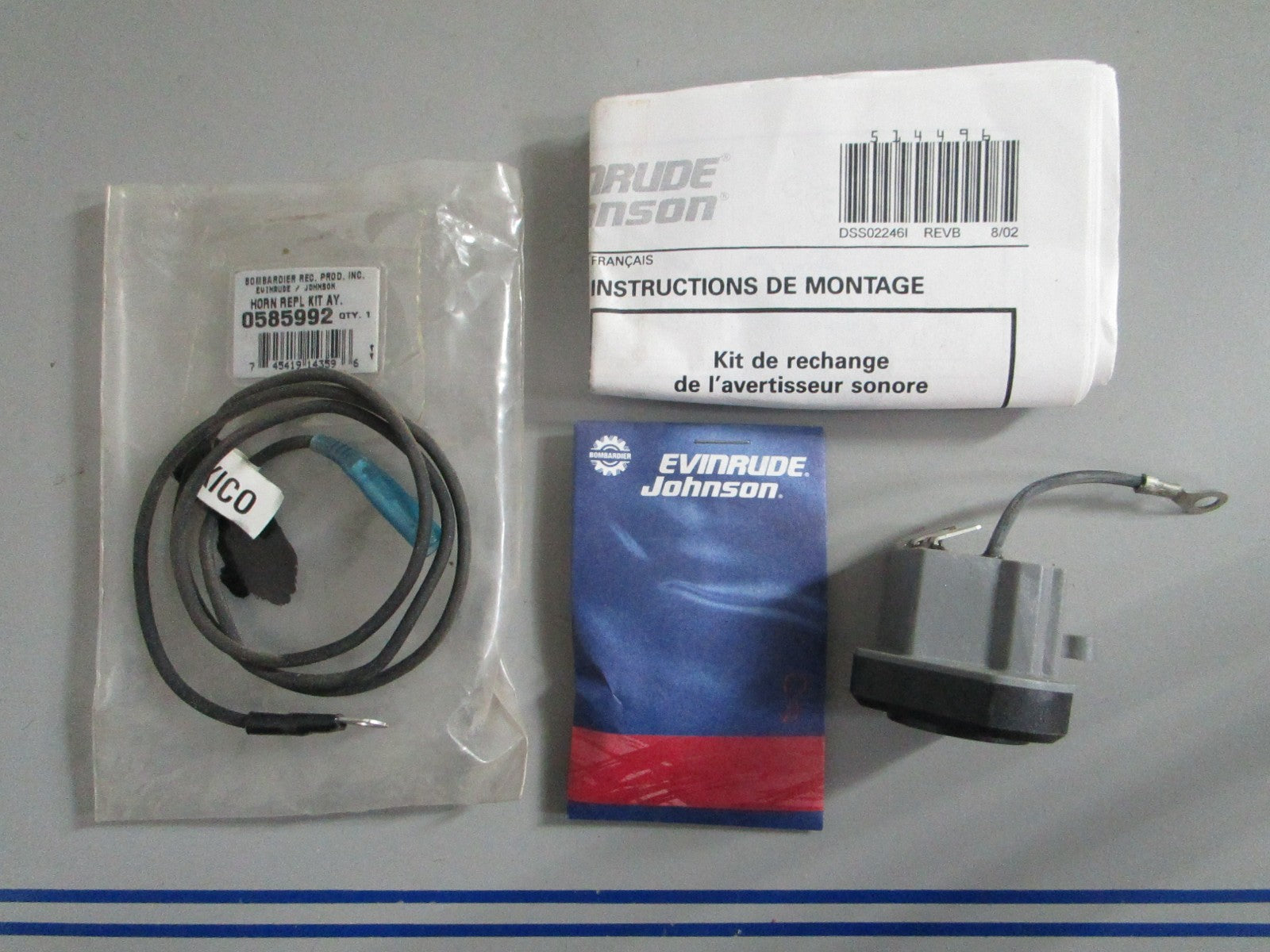 NEW OEM 585992 0585992 OMC Johnson Evinrude Horn Replacement Kit 0820