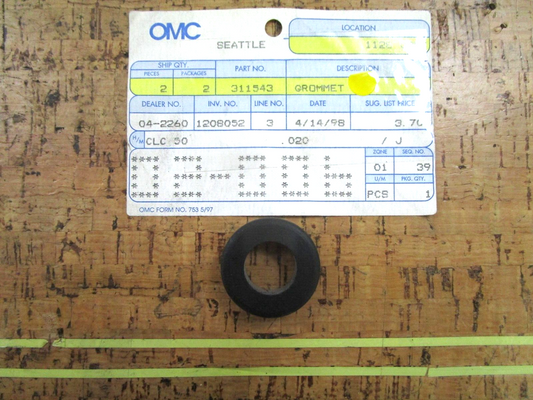 *NEW OEM* 0750 OMC Johnson Evinrude GROMMET 311543 0311543