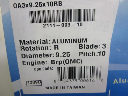*NEW* 0820 Solas Amita 3 (9.9-15HP) OA3×9.25×10RB Propeller 2111-093-10