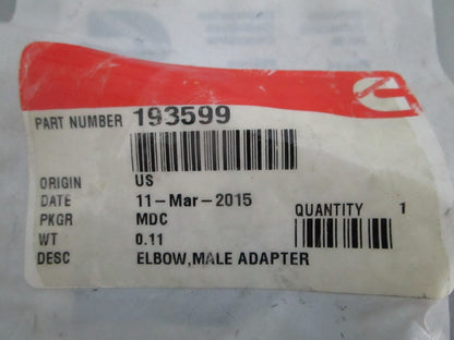 *NEW OEM* 0820 Cummins Male Adaptor Elbow 193599