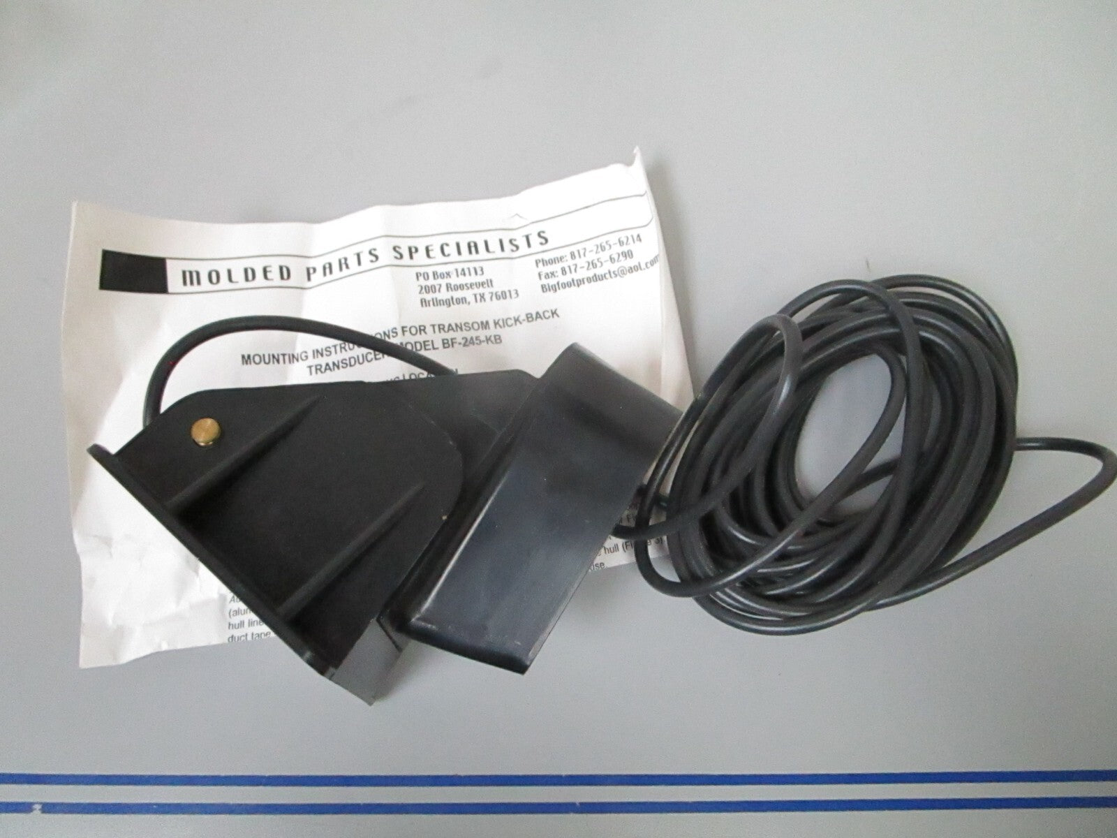 *NEW* 0810 Molded Parts Specialists Big Foot Transom Transducer BF-245-KB