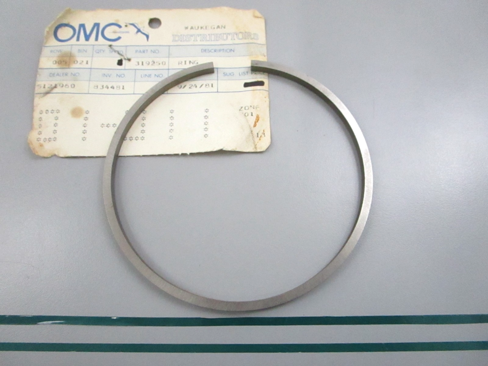 OMC Johnson Evinrude NEW OEM Ring 0319250 319250 Outboard Marine NOS Part 0810