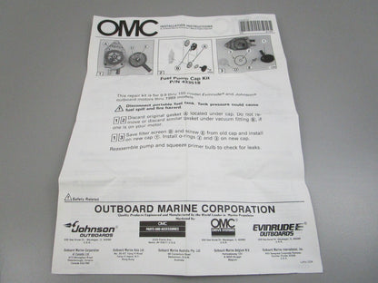 OMC Johnson Evinrude NEW OEM Fuel Pump Cap Kit 0433518 50HP 75HP 115HP NOS 0810