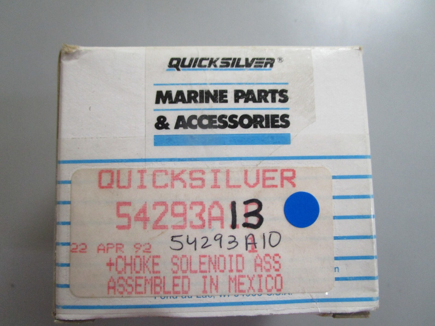 *NEW OEM* 0810 Mercury Quicksilver Choke Solenoid Assembly