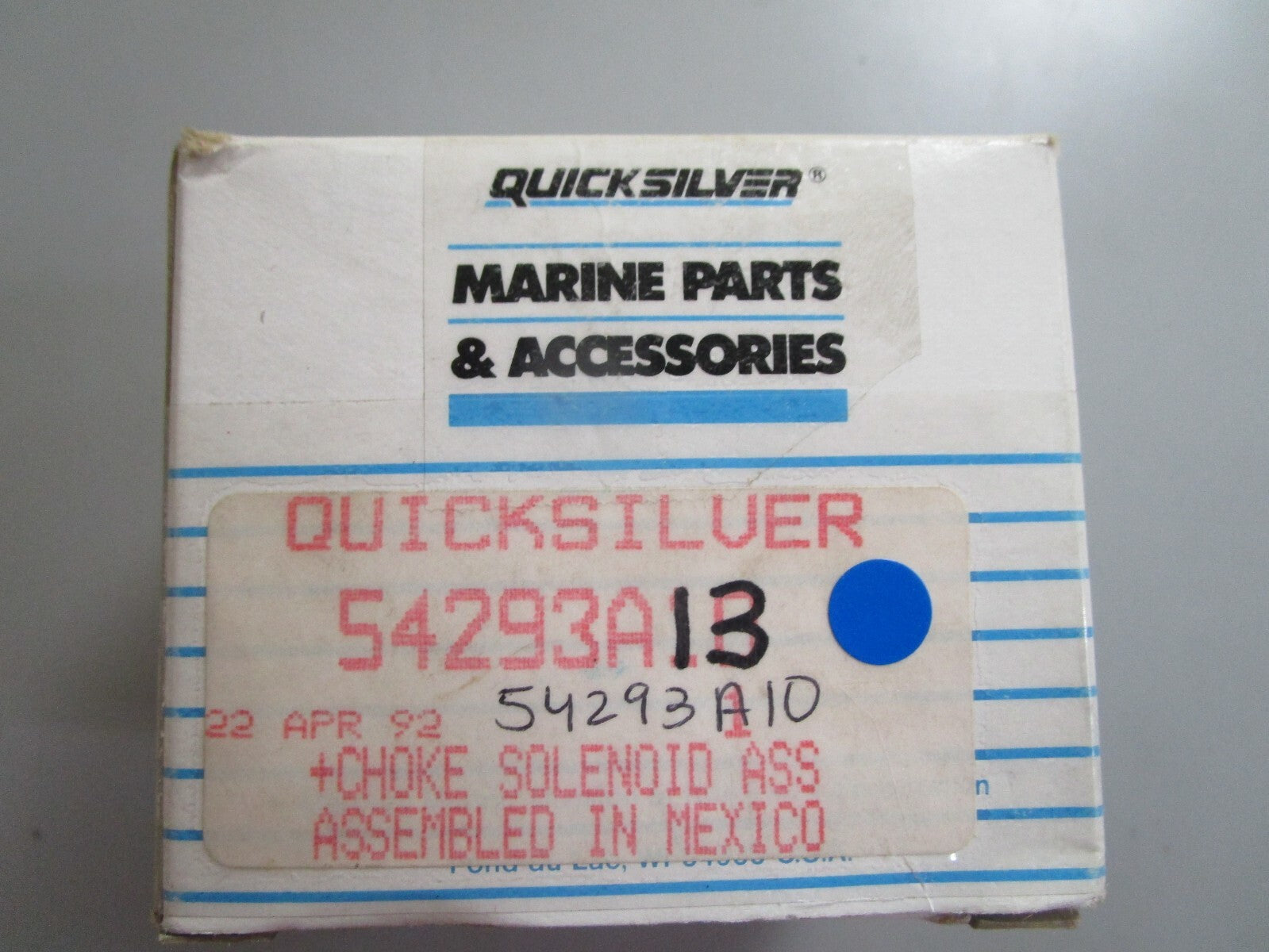 *NEW OEM* 0810 Mercury Quicksilver Choke Solenoid Assembly