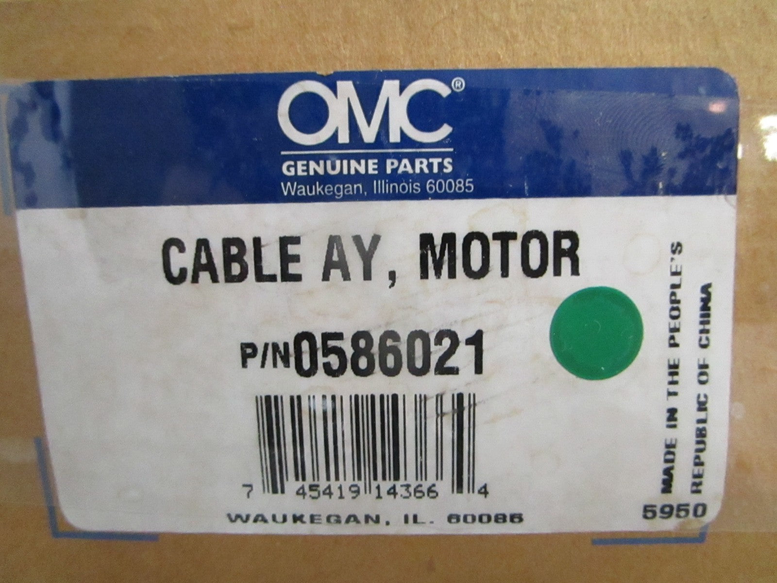 NEW OEM 586021 0586021 OMC Johnson Evinrude Motor Cable Assy 0820