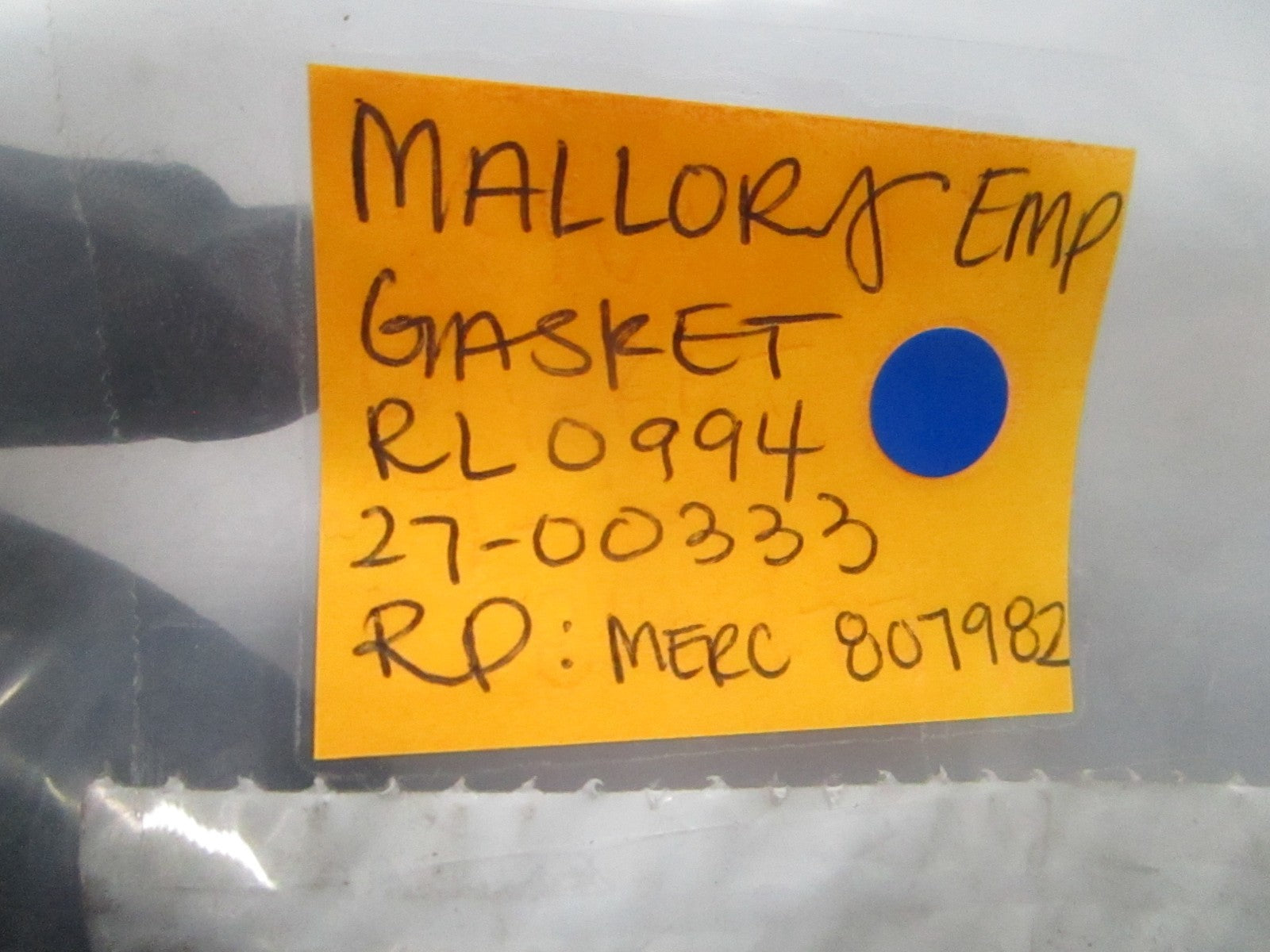 *NEW* 0810 Mallory EMP Gasket RL0994 27-00333 Replaces: Mercury 807982