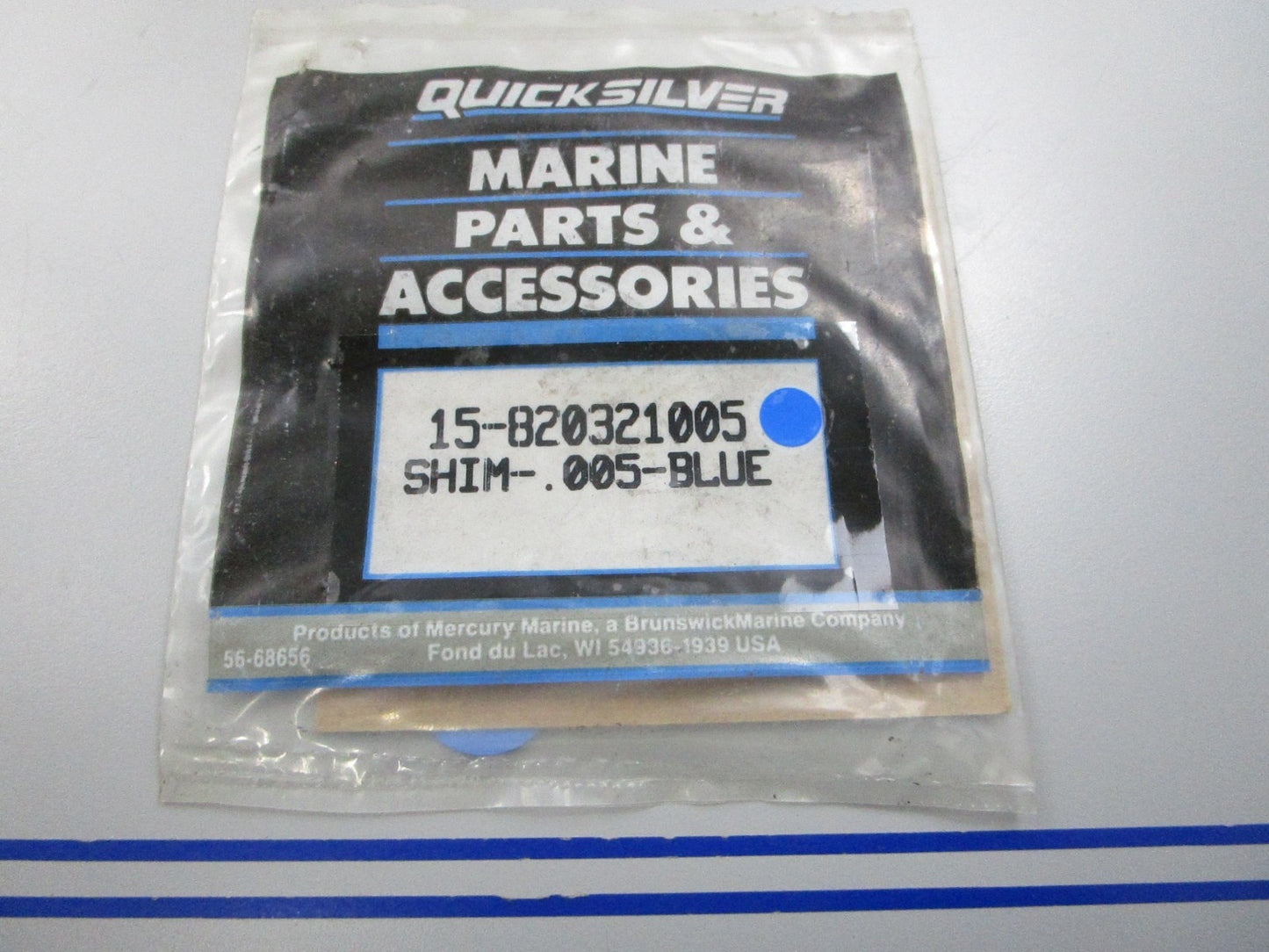 NEW OEM 15-820321005 Mercury Quicksilver .005 Blue Shim 0810