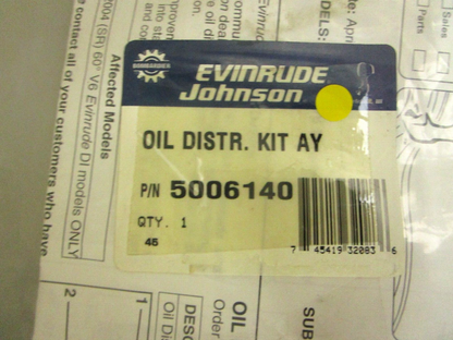 *NEW OEM* 0750 OMC Johnson Evinruide OIL DISTR. KIT AY 5006140