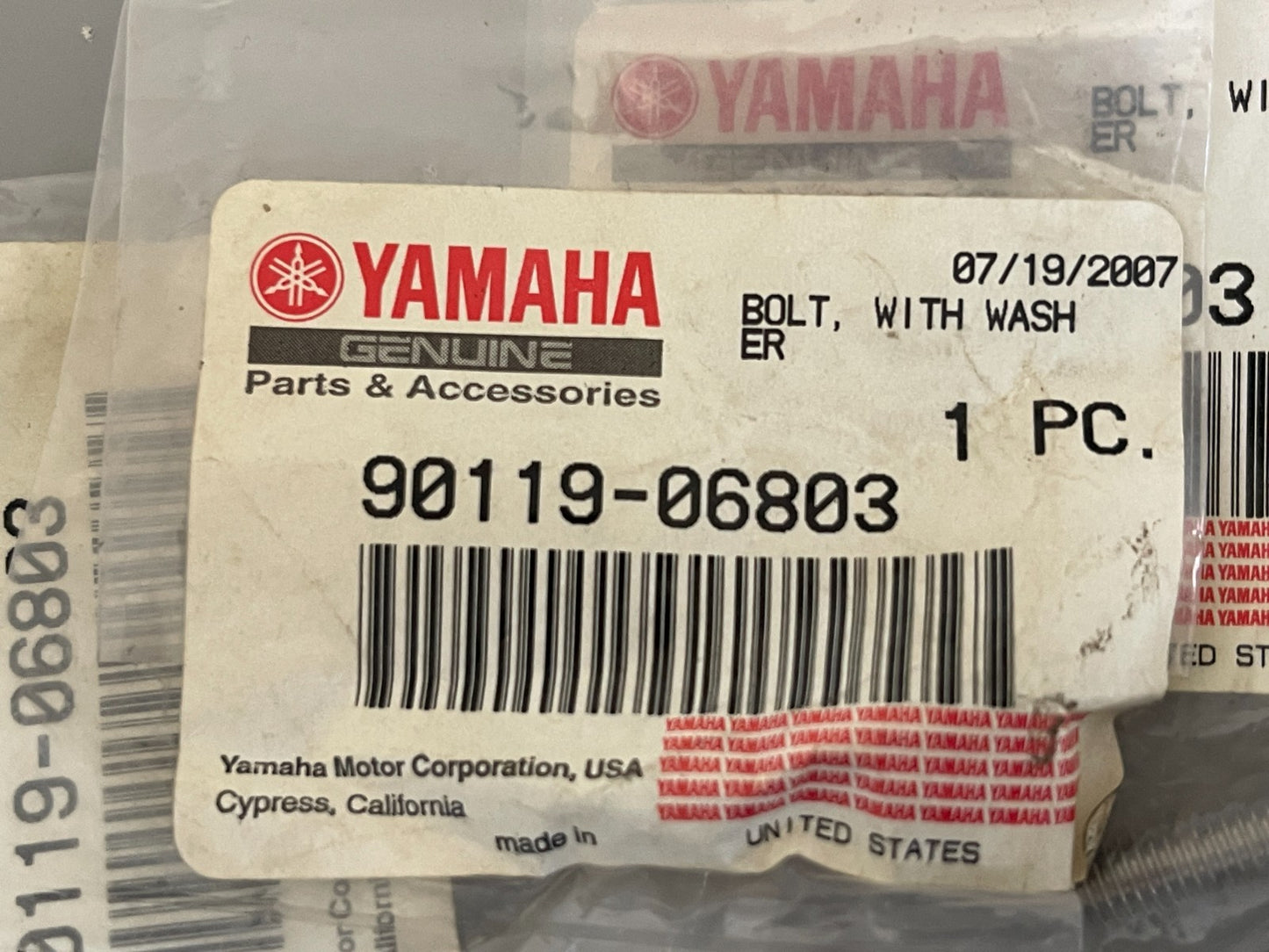 NEW OEM (LOT OF 4) 90119-06803-00 Yamaha Bolt 0810
