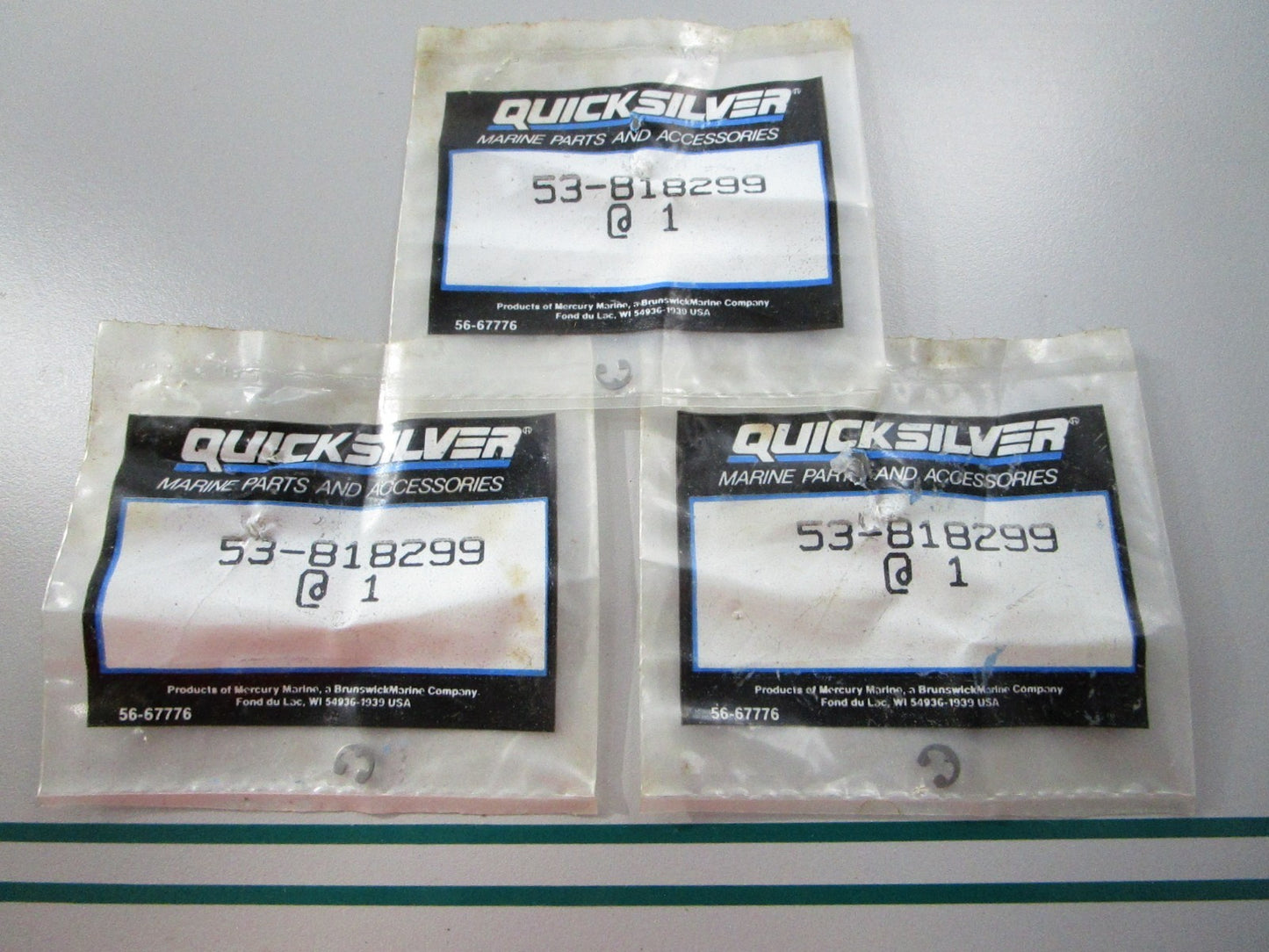 NEW OEM (LOT OF 3) 53-818299 Mercury Quicksilver E-Ring 0810