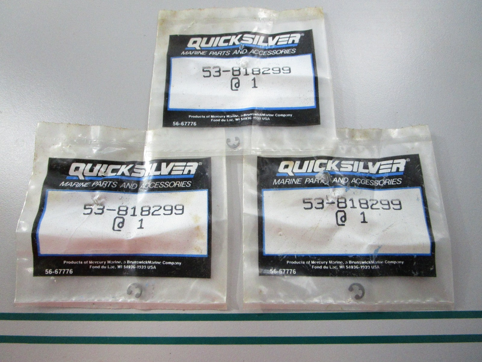 NEW OEM (LOT OF 3) 53-818299 Mercury Quicksilver E-Ring 0810