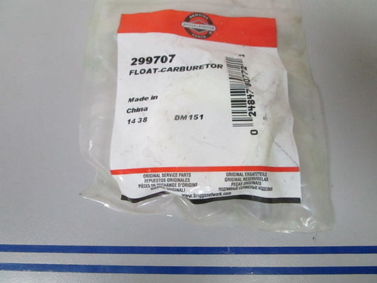NEW OEM 299707 Briggs & Stratton Carburetor Float 0810