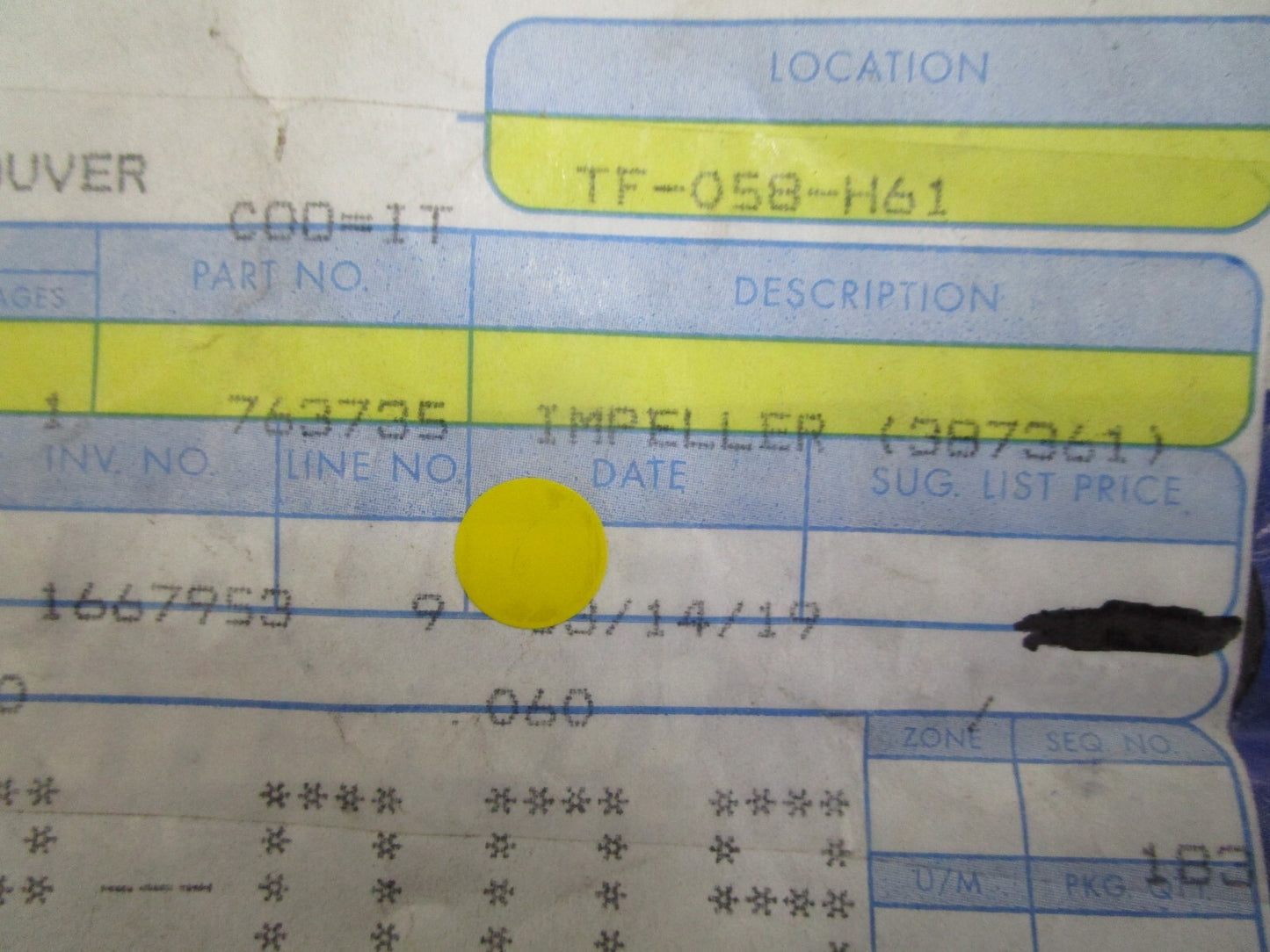 *NEW OEM* 0810 OMC Johnson Evinrude Impeller (387361) 763735 0763735