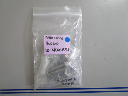 *NEW OEM* (LOT OF 5) 0720 Mercury Quicksilver Screw 10-40011151