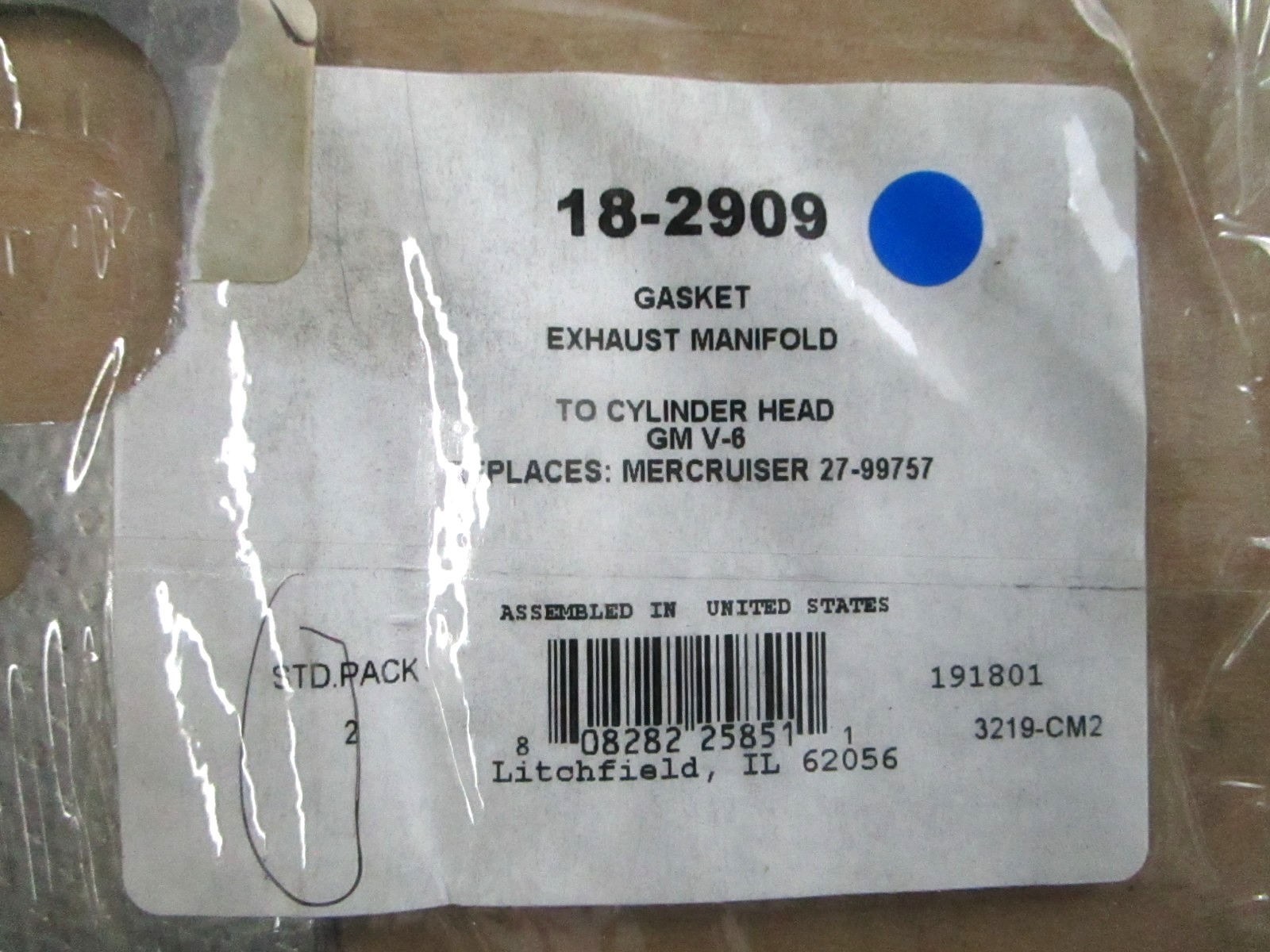 *NEW* 0810 Sierra Exhaust Manifold Gasket 18-2909 Replaces: Mercruiser 27-99757