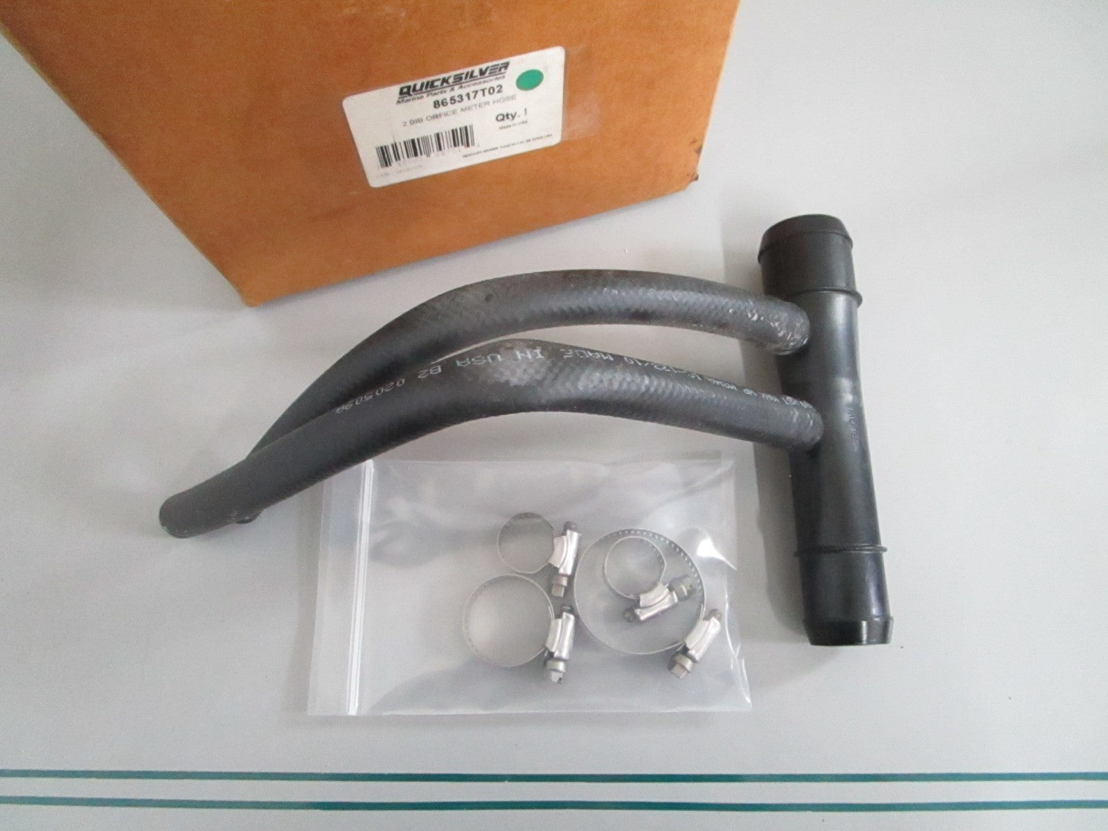 NEW OEM 865317T02 Mercury Quicksilver 2 Bib Orifice Meter Hose 0820
