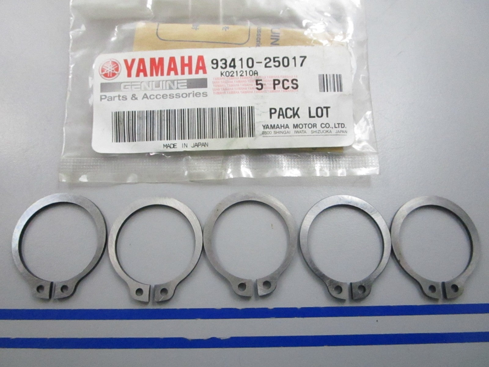 NEW OEM (LOT OF 5) 93410-25017-00 Yamaha Circlip 0810