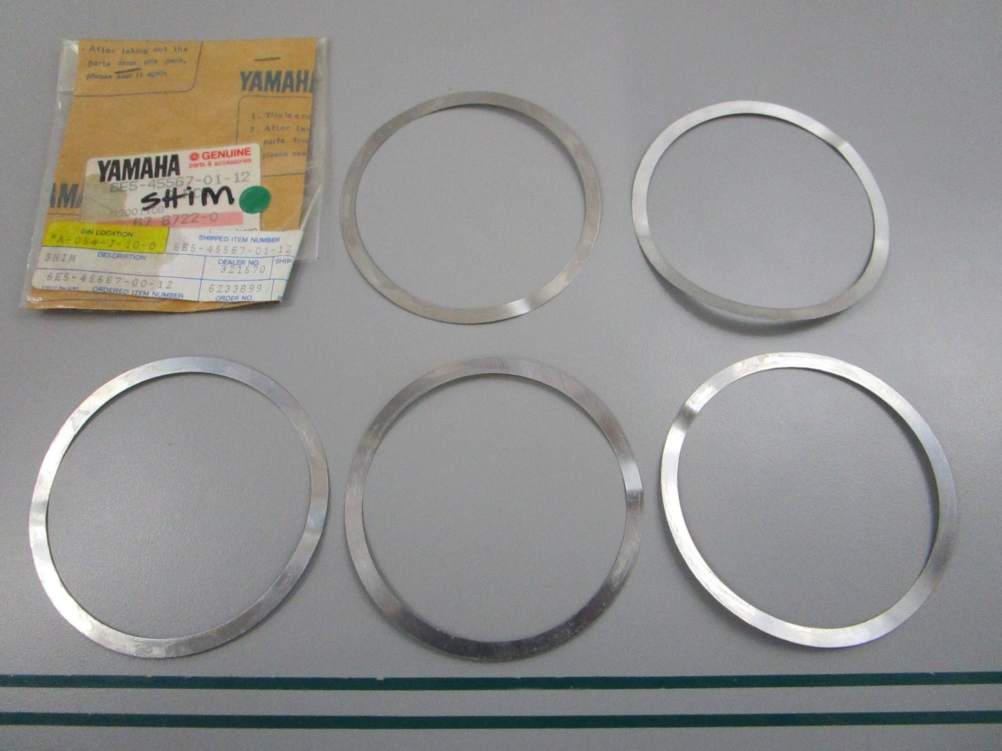 NEW OEM  (LOT OF 5) 6E5-45567-01-12 Yamaha Shim 0810