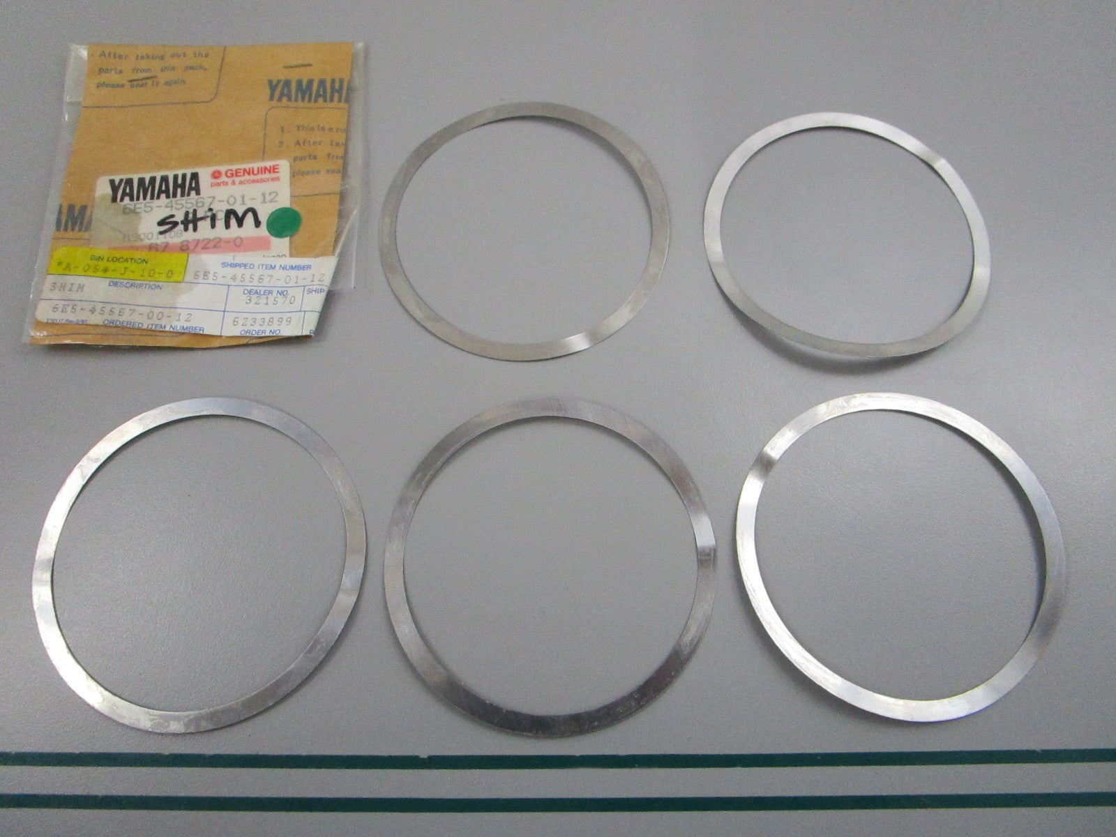NEW OEM  (LOT OF 5) 6E5-45567-01-12 Yamaha Shim 0810