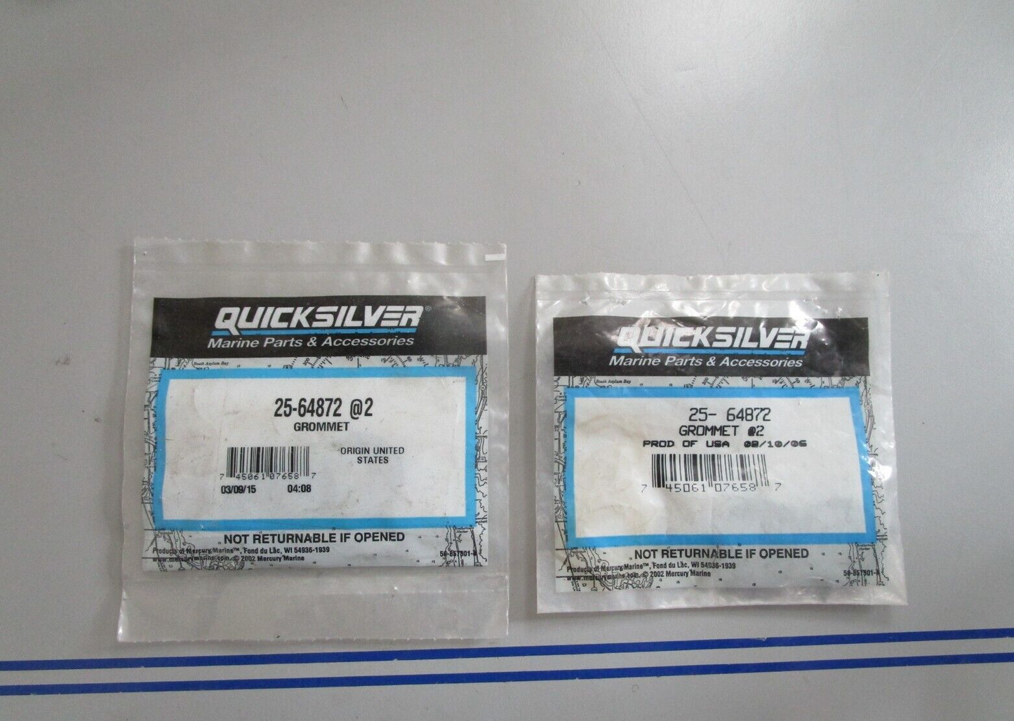 *NEW OEM* (LOT OF 2) 0810 Mercury Quicksilver Grommet 25-64872