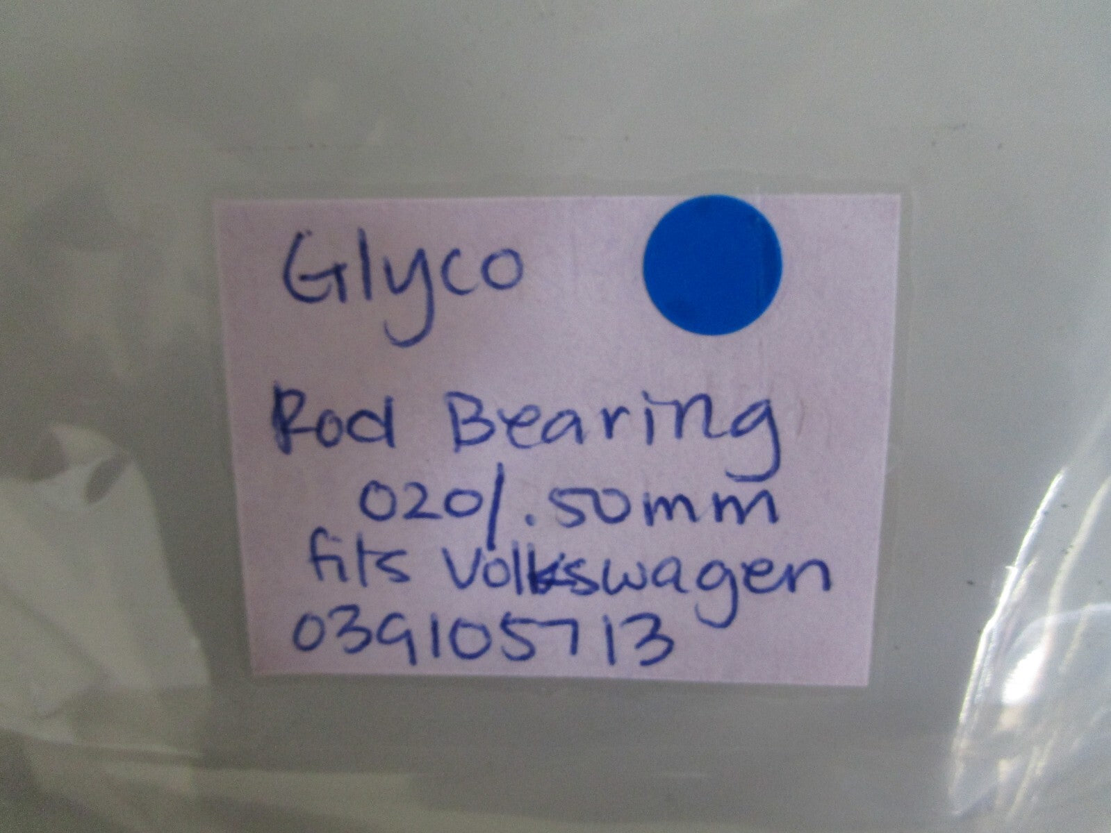 *NEW* 0820 Glyco 020/.50mm Rod Bearing 39105713 Fits Volkswagen