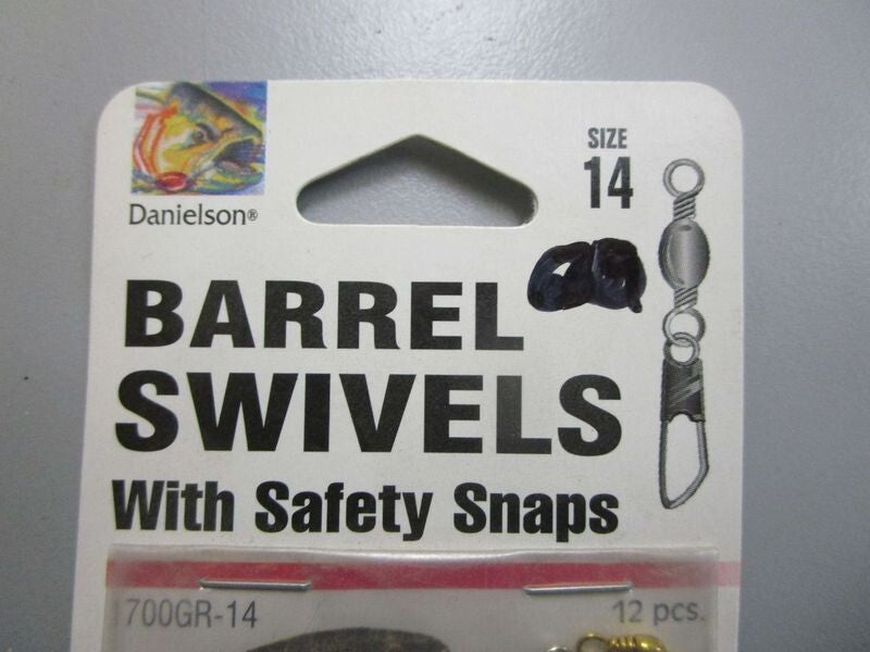 *NEW* 0770 Danielson Size 14 Barrel Swivels W/ Safety Snap 1700GR-12