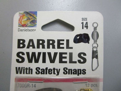 *NEW* 0770 Danielson Size 14 Barrel Swivels W/ Safety Snap 1700GR-12