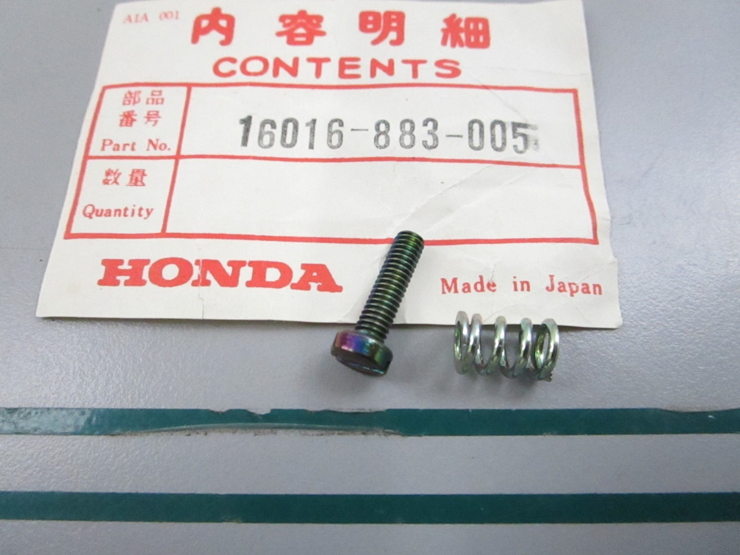 NEW OEM 16016-883-005 Honda Screw Set 0810