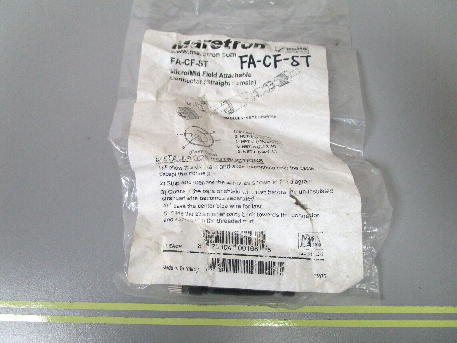 *NEW* 0750 Maretron MICRO/MID FIELD ATTACHABLE CONNECTOR (FEMALE) FA-CF-ST