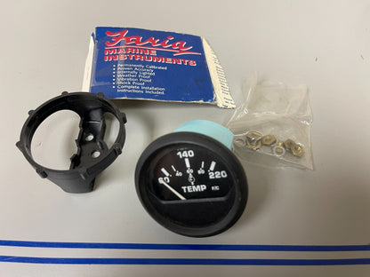 *NEW* 0720 Faria Euro Black 2" 60 - 220 Cylinder Head Temperature Gauge 12819