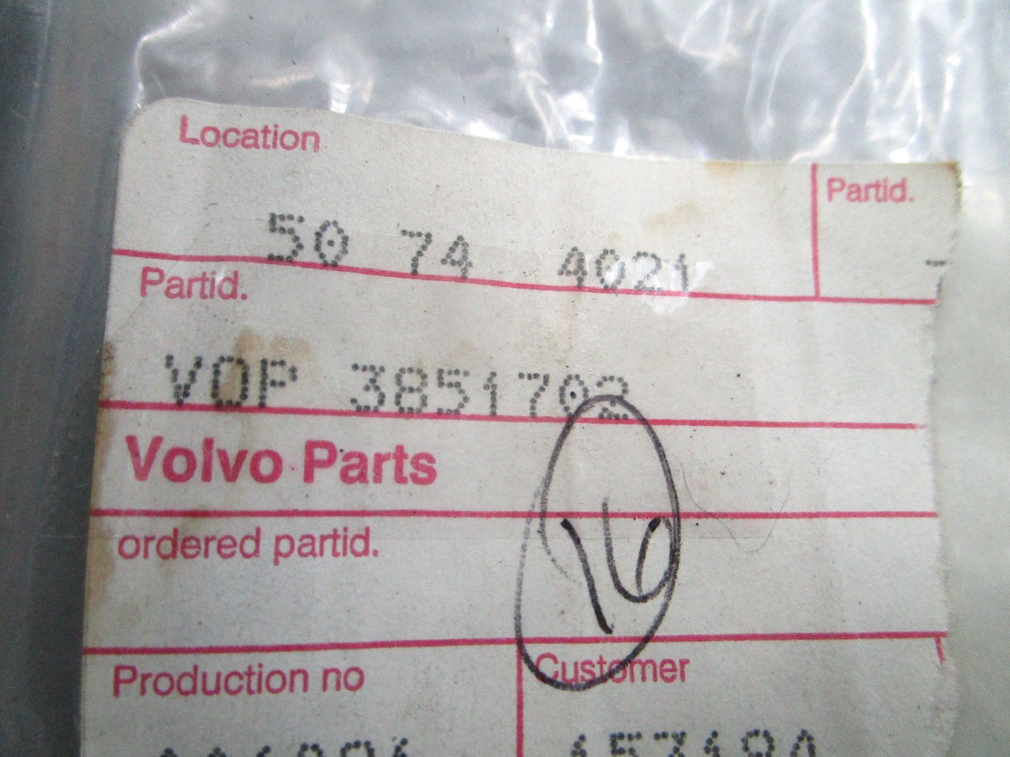 NEW OEM (LOT OF 2) Volvo Penta 3851702 Gasket 0810