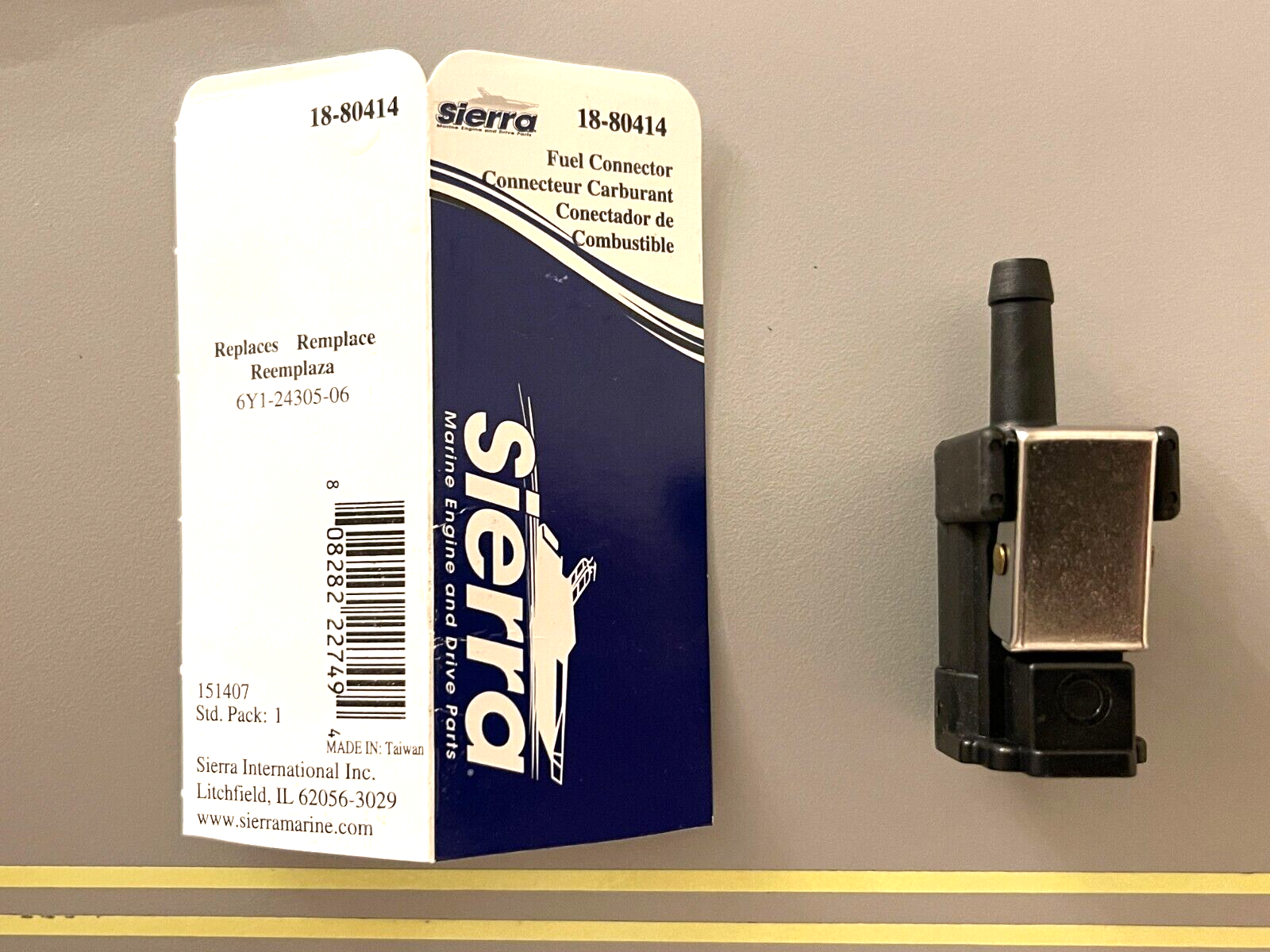 *NEW* 0750 Sierra FUEL CONNECTOR 18-80414 Replaces 6Y1-24305-06-00