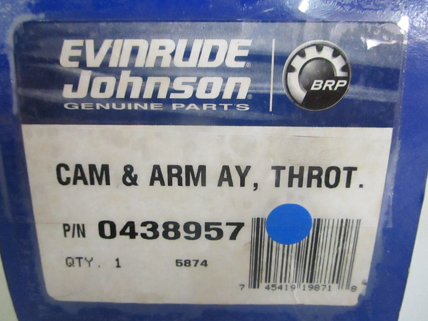 *NEW OEM* 0820 OMC Johnson Evinrude Throttle Cam & Arm Ay 438957 0438957