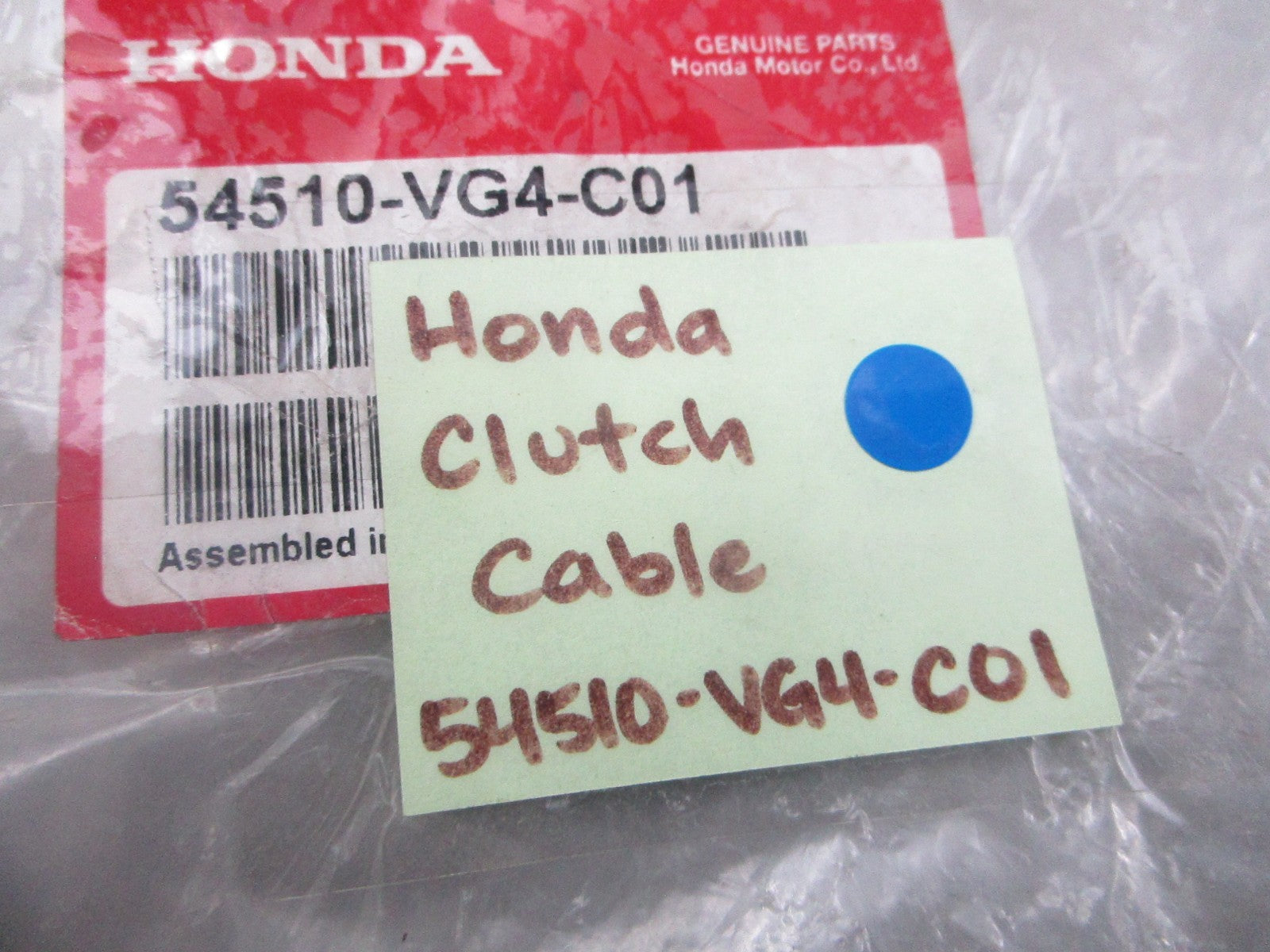 *NEW OEM* 0810 Honda Clutch Cable 54510-VG4-C01