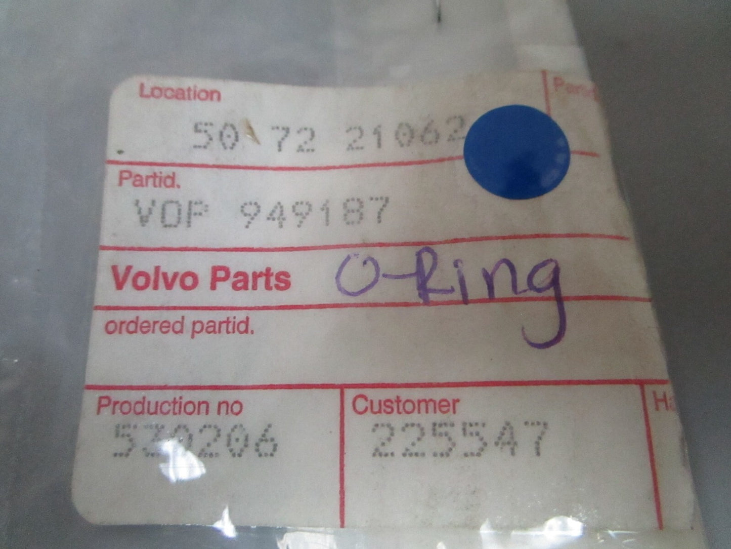 *NEW OEM* (LOT OF 2) 0810 Volvo Penta O-Ring 949187
